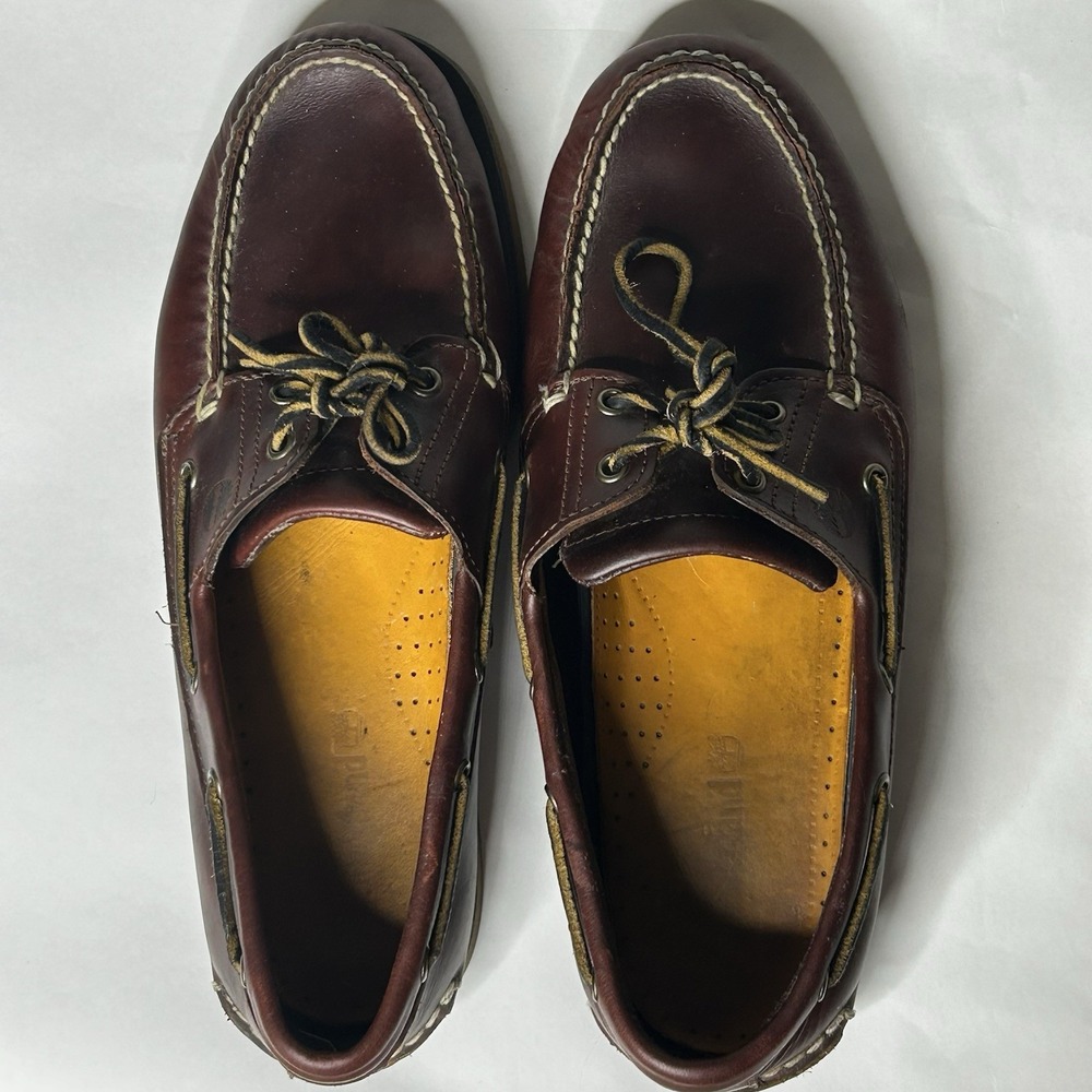Timberland Men's Classic 2-Eye Boat Shoes, Size 11 Rootbeer Brown Leather